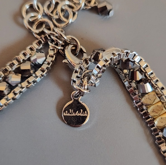 Mixed Metal Chain Necklace/Bracelet, Silver, Pewter, and Gold - Picture 4 of 5